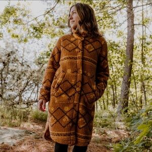 LIV outdoor Brown Sherpa Long Coat